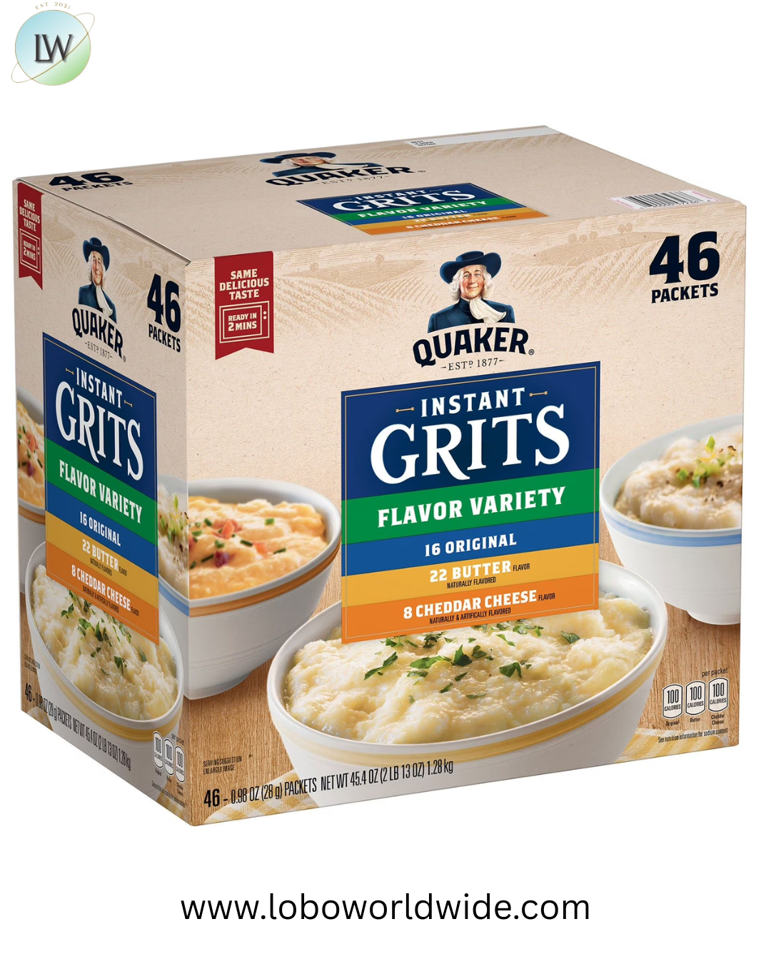 Quaker Instant Grits, Variety Pack 45.4 oz., 46 pk.