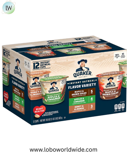Quaker Instant Oatmeal Express Cup Variety Pack, 12 pk.
