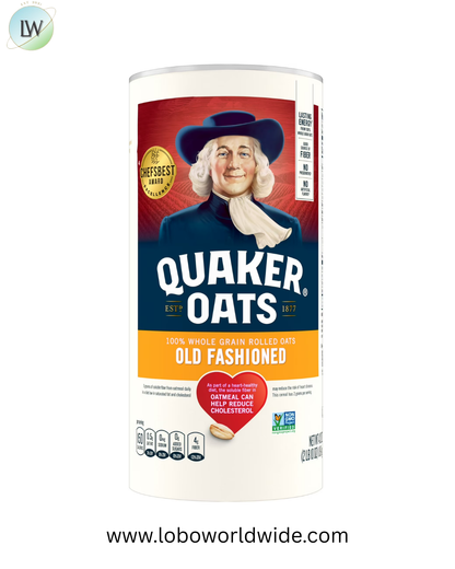 (12 pack) Quaker Oats Old Fashioned 100% Whole Grain Oatmeal, 18 oz Canister