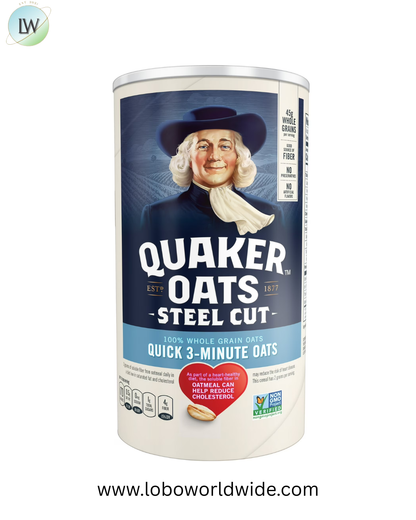 Quaker, Steel Cut Quick 3-Minute Oats, Microwave or Cook on Stovetop, Oatmeal, 25 oz Canister
