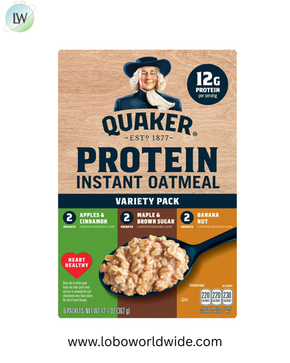 Quaker Instant Oats Hot Cereal, Protein Variety, 12.76 oz 6 Count