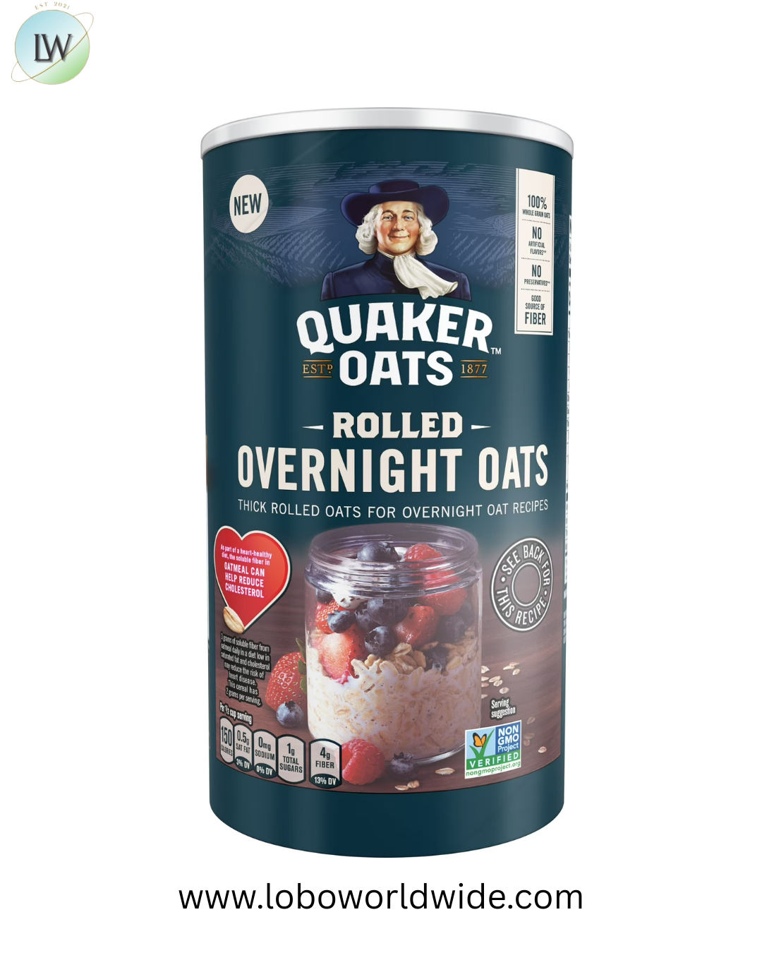 (12 pack) Quaker, Rolled Overnight Oats, Oatmeal, 19 oz