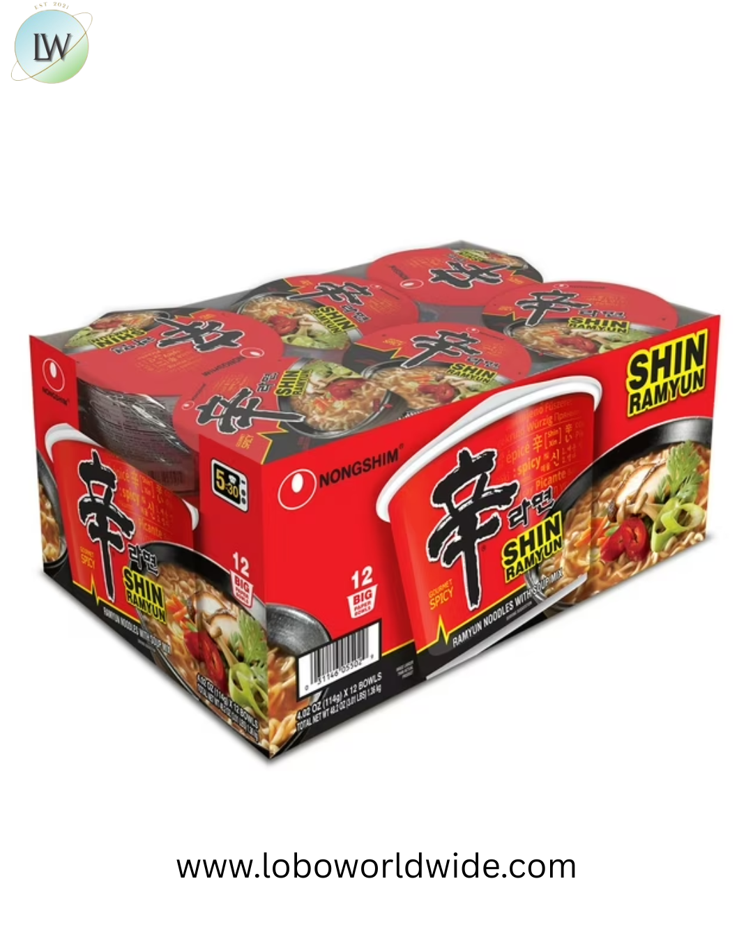 Nongshim Shin Ramyun Spicy Beef Ramen Noodle Soup 4.02 oz., 12 ct.