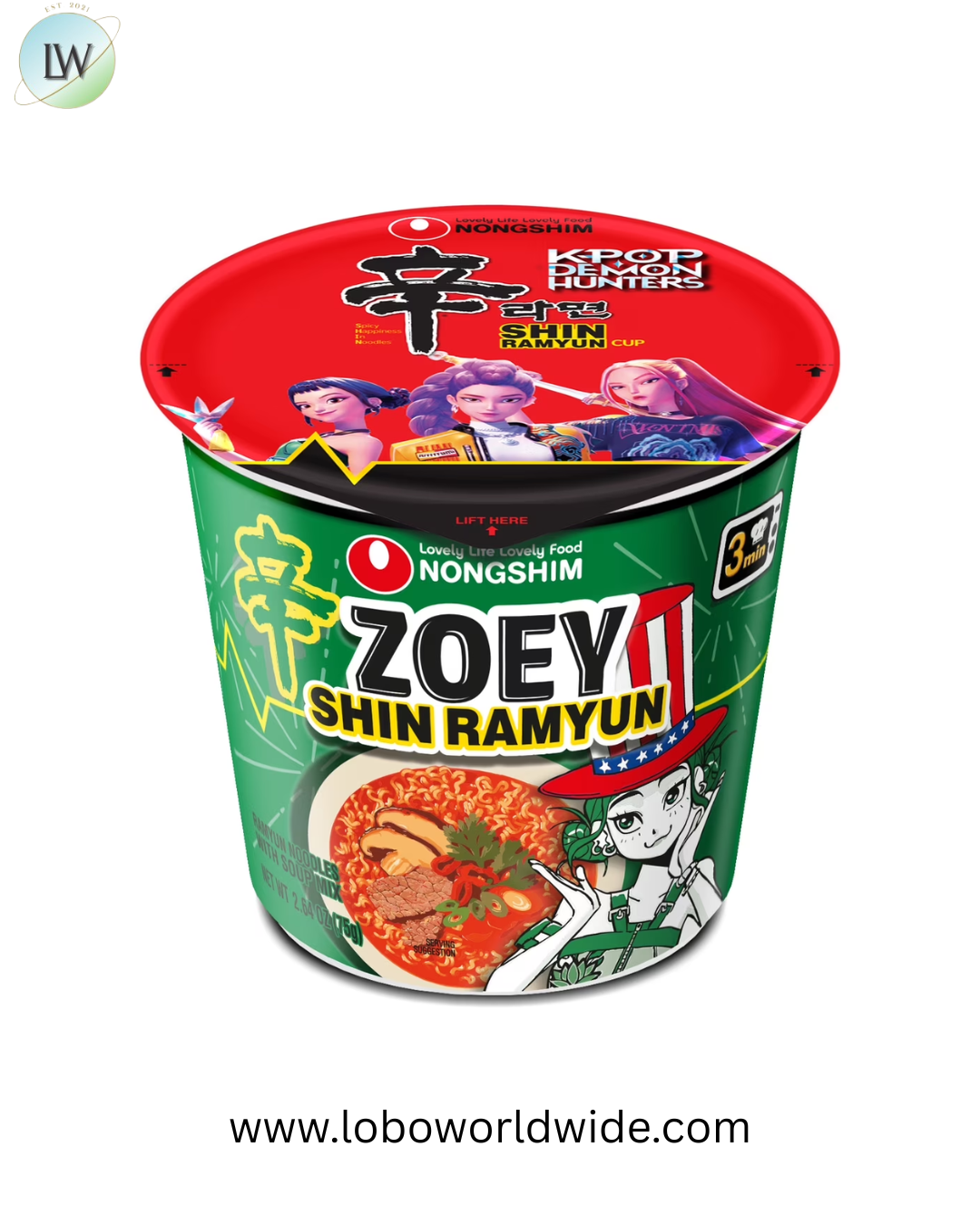 Nongshim K-Pop Demon Hunters Shin Ramyun Spicy Beef Ramen Noodle Soup Cup, 2.64oz X 3 Count, Shelf-Stable(PACK OF 3)