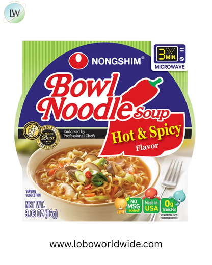 Nong Shim Hot & Spicy Bowl Noodle Soup, 12 pk./3.03 oz.