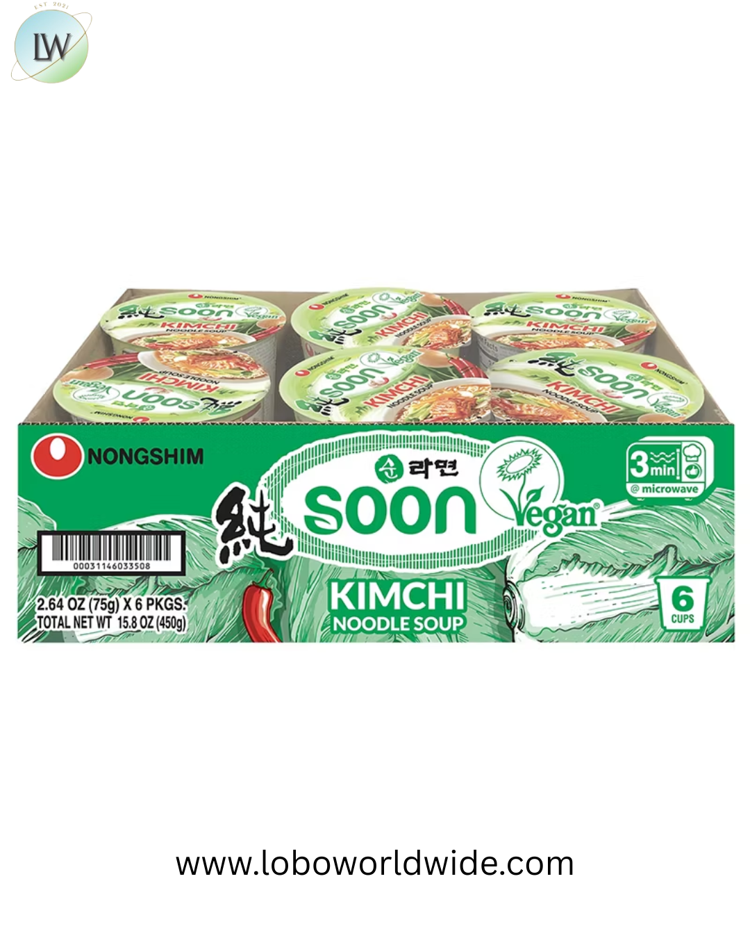 Nongshim Soon Kimchi Cups, 6 ct./2.64 oz.