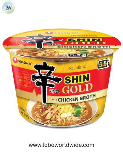 Nongshim Ramen Noodles, Gourmet Instant Ramen bowl, Premium Microwavable Noodle Soup, Shin Gold, 3.56 Ounce (Pack of 6)