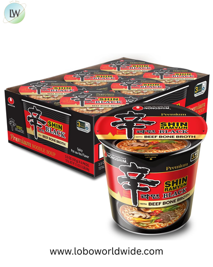 Nongshim Shin Black Noodle Soup, Spicy, 3.5 Ounce (Pack of 6)