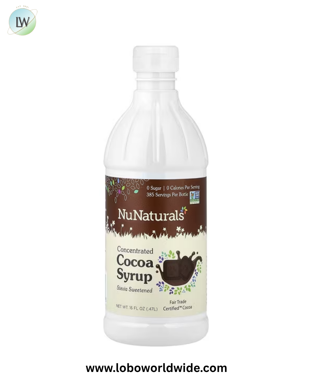 NuNaturals, Concentrated Cocoa Syrup, Stevia Sweetened, 16 fl oz (0.47 L)