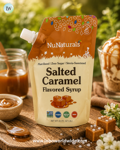 NuNaturals, Salted Caramel Flavored Syrup, 6.6 fl oz (0.2 L)