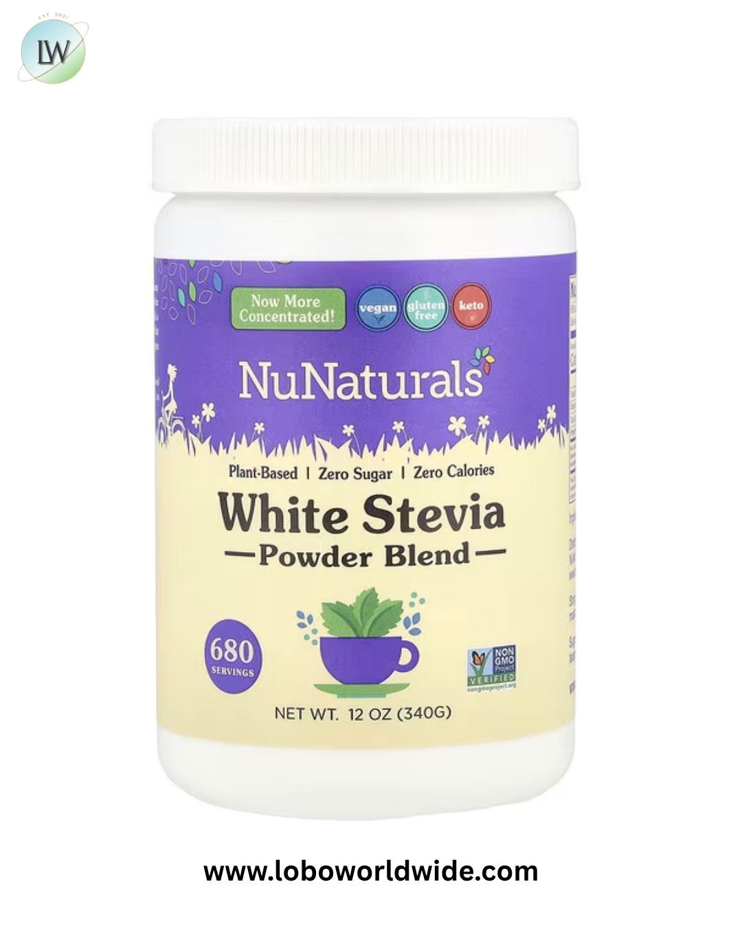 NuNaturals, White Stevia Powder Blend, 12 oz (340 g)
