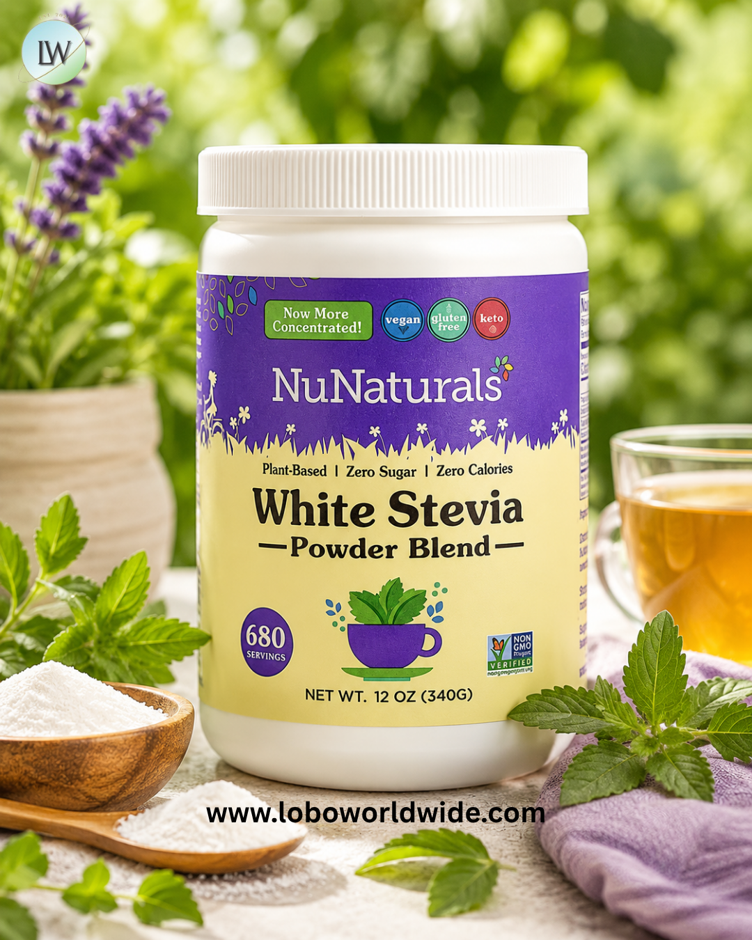 NuNaturals, White Stevia Powder Blend, 12 oz (340 g)