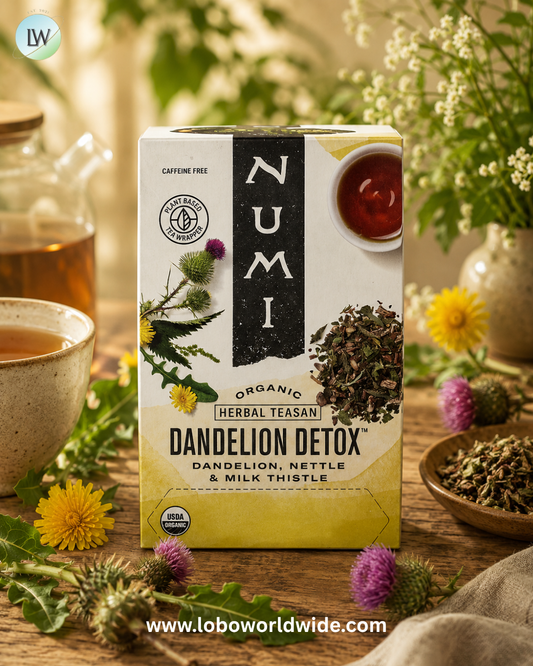 Numi Tea, Organic Dandelion Detox™, Caffeine Free, 16 Non-GMO Tea Bags, 1.13 oz (32 g)
