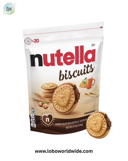 Nutella Biscuits, 20 Count Cookies, Hazelnut Spread with Cocoa, Kids Snacks, 9.7 oz