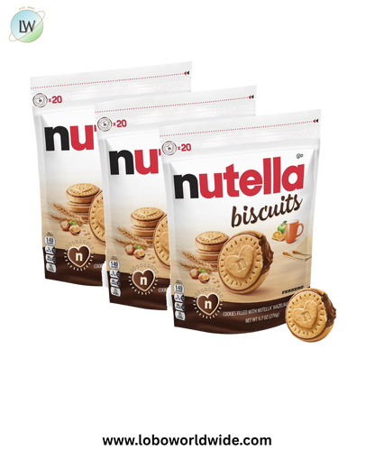 Nutella Biscuits, 20 Count Cookies, Hazelnut Spread with Cocoa, Kids Snacks, 9.7 oz