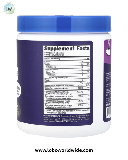 Nutricost, Nutrizen™, Unwind, Adaptogenic Mushroom Drink