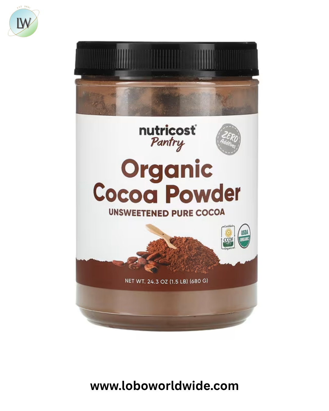 Nutricost, Pantry, Organic Cocoa Powder, Unsweetened, 24.3 oz (680 g)