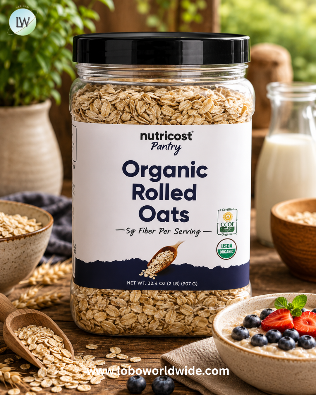 Nutricost, Pantry, Organic Rolled Oats, 32.4 oz (907 g)