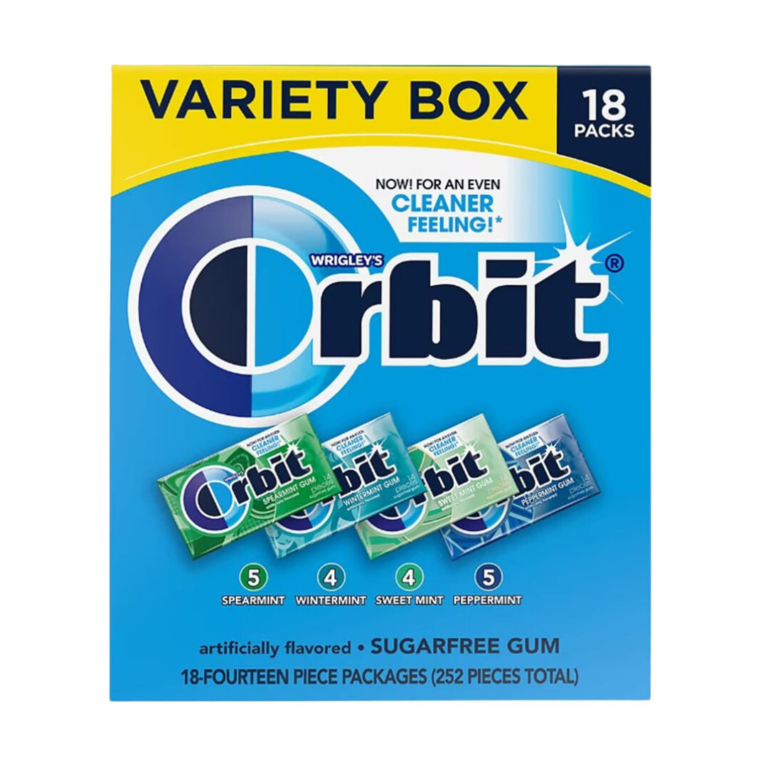 Orbit Sugarfree Gum Variety Box 18 pk.