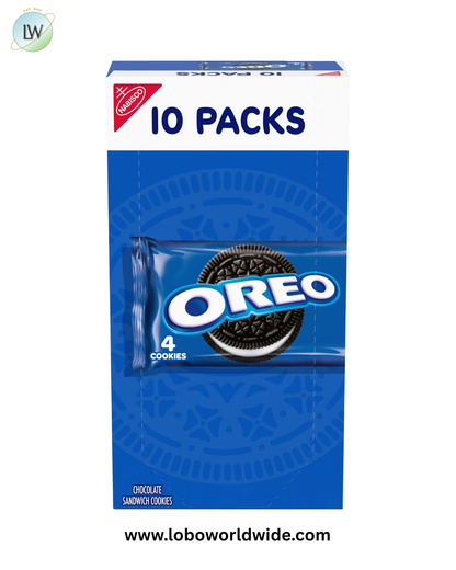 OREO Chocolate Sandwich Cookies, 10 Snack Packs (4 Cookies Per Pack)