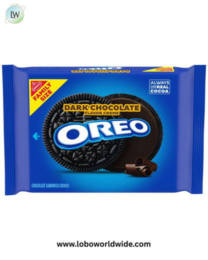 OREO Dark Chocolate Creme Chocolate Sandwich Cookies, Family Size, 17 oz