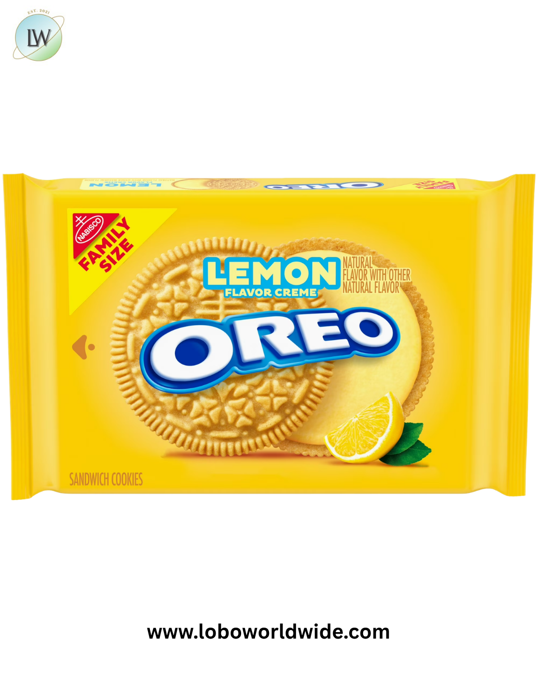 OREO Lemon Creme Sandwich Cookies, Family Size, 18.71 oz