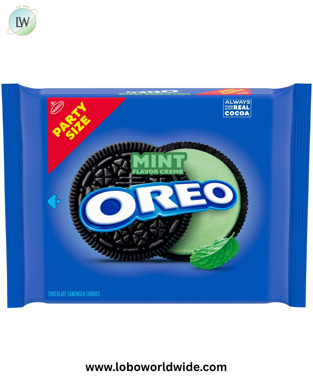 OREO Mint Creme Chocolate Sandwich Cookies, Party Size, 24.95 oz