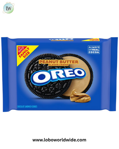 OREO Peanut Butter Creme Chocolate Sandwich Cookies, Family Size, 17 oz