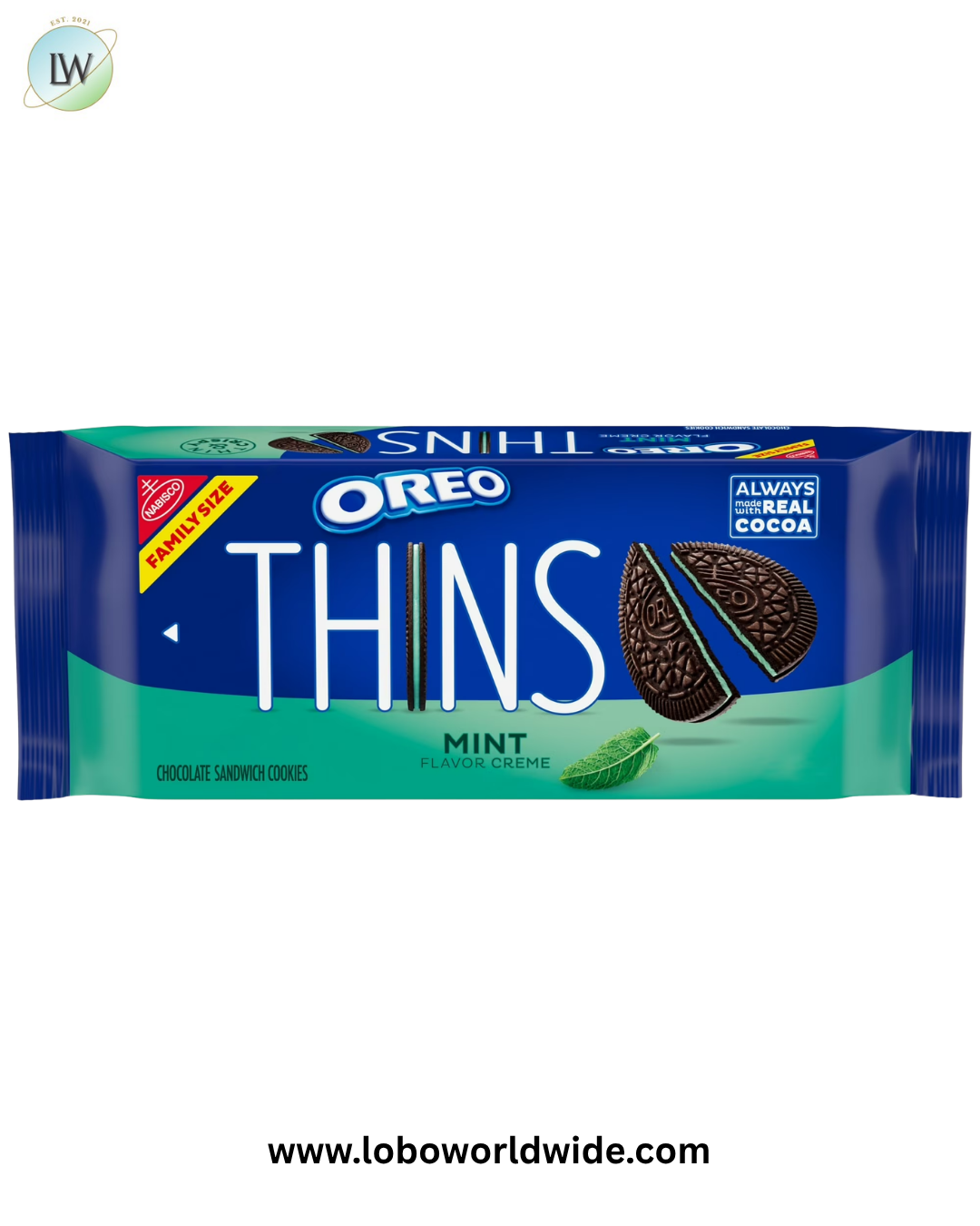 OREO Thins Mint Creme Crunchy Chocolate Sandwich Cookies, Baked, 11.78 oz Shelf Stable Plastic Tray
