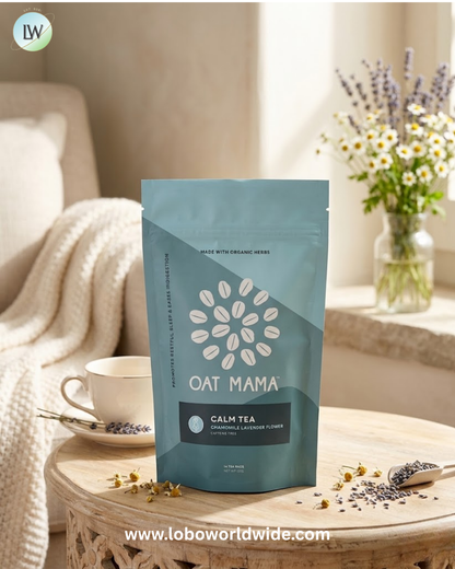 Oat Mama, Calm Tea, Chamomile Lavender Flower, Caffeine Free, 14 Tea Bags, 32 g