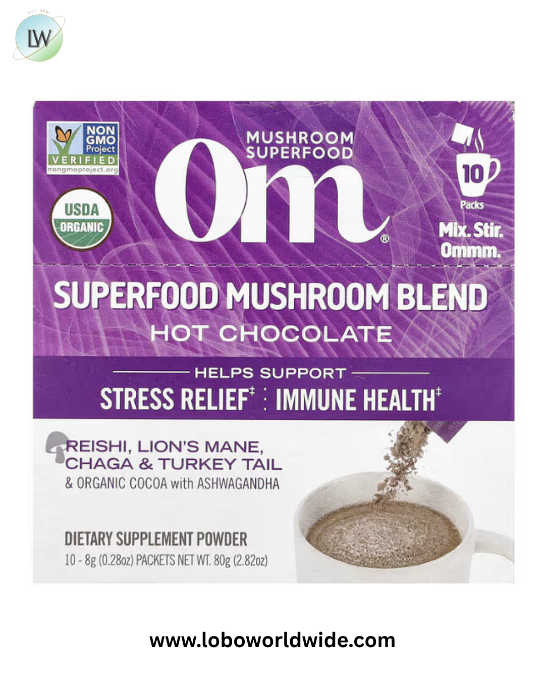 Om Mushrooms, Superfood Mushroom Blend, Hot Chocolate