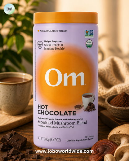 Om Mushrooms, Superfood Mushroom Blend, Hot Chocolate