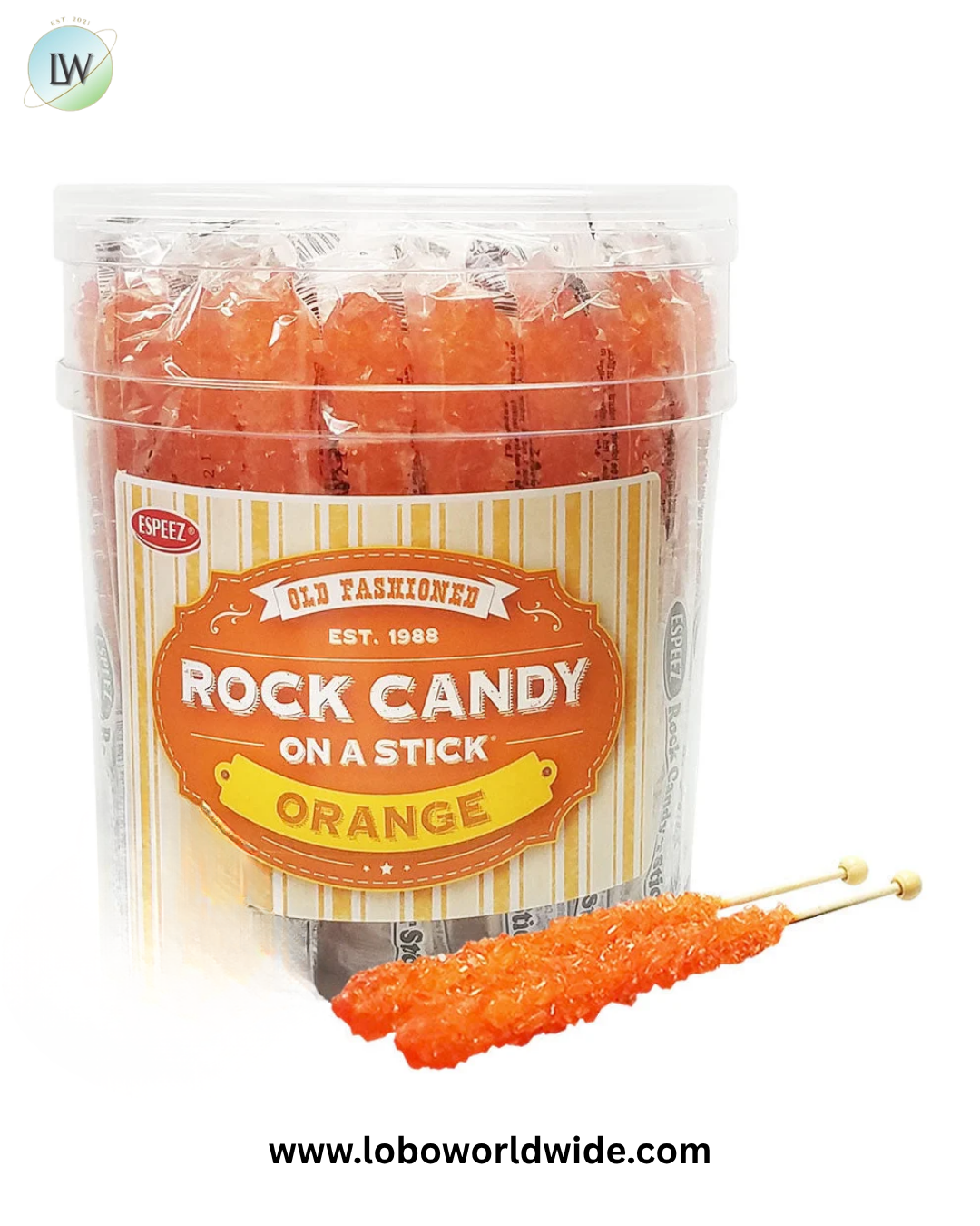 Rock Candy Crystal Sticks Cherry - 36ct Tubs
