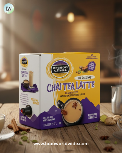 Oregon Chai Original Chai Tea Latte 1:1 Concentrate 1.5 Gallon Bag in Box