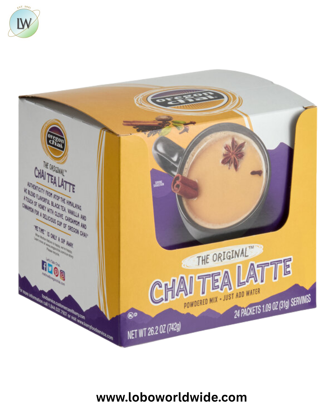 Oregon Chai Single Serve Packets Original Chai Dry Mix 24 ct.