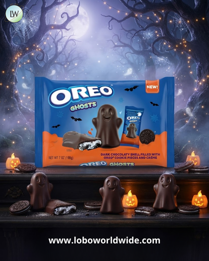 Oreo Crème Filled Dark Chocolate Ghosts Halloween Bag, 7 oz.
