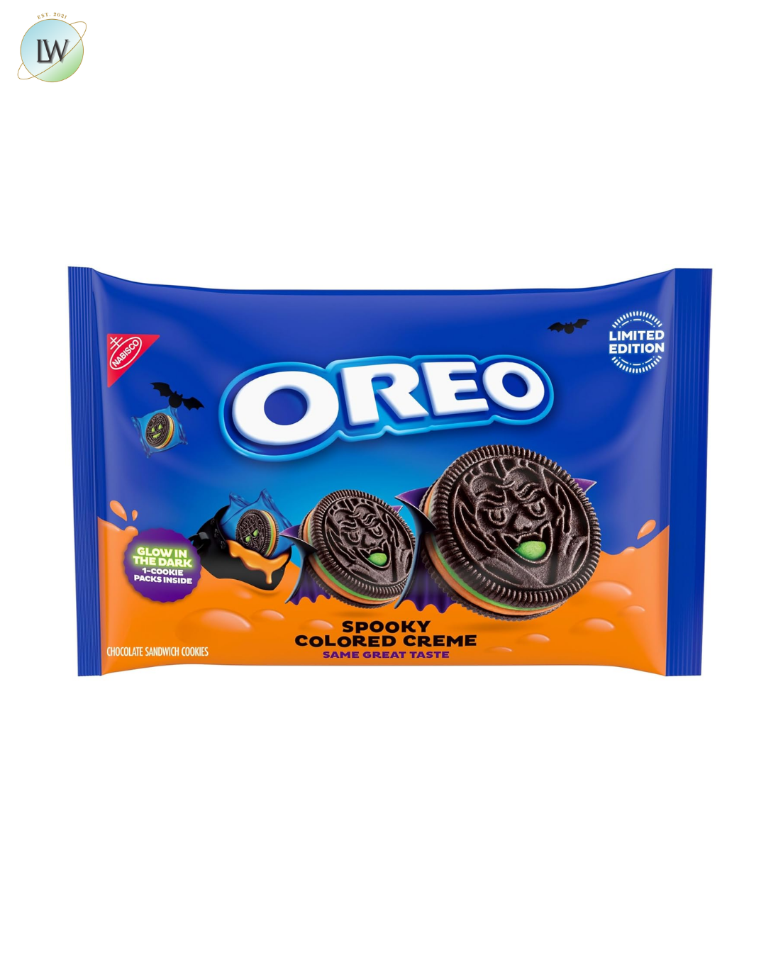 Oreo Green & Orange Creme Chocolate Sandwich Halloween Cookies, 0.51 oz, 14 ct.