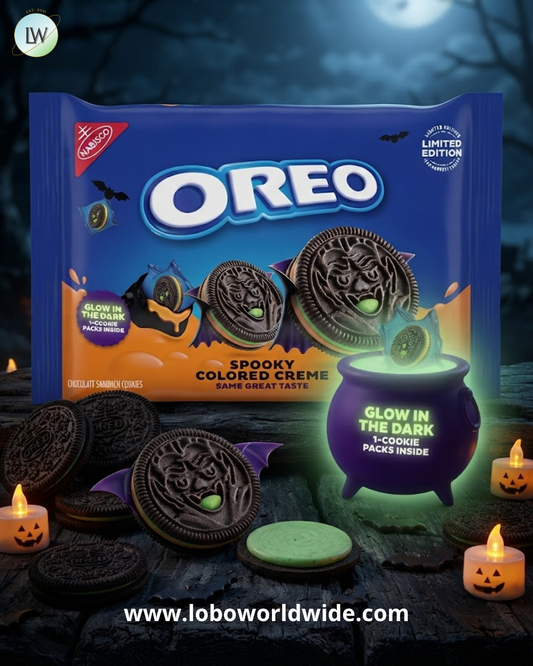 Oreo Green & Orange Creme Chocolate Sandwich Halloween Cookies, 0.51 oz, 14 ct.