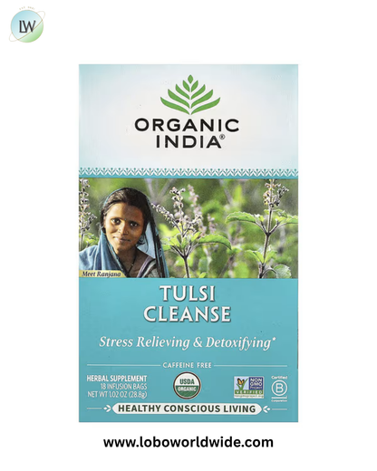 Organic India, Tulsi Cleanse Tea, Caffeine-Free, 18 Infusion Bags, 1.02 oz (28.8 g)
