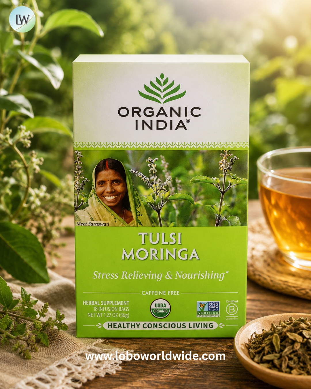 Organic India, Tulsi Tea, Caffeine Free, 18 Infusion Bags, 1.27 oz (36 g)