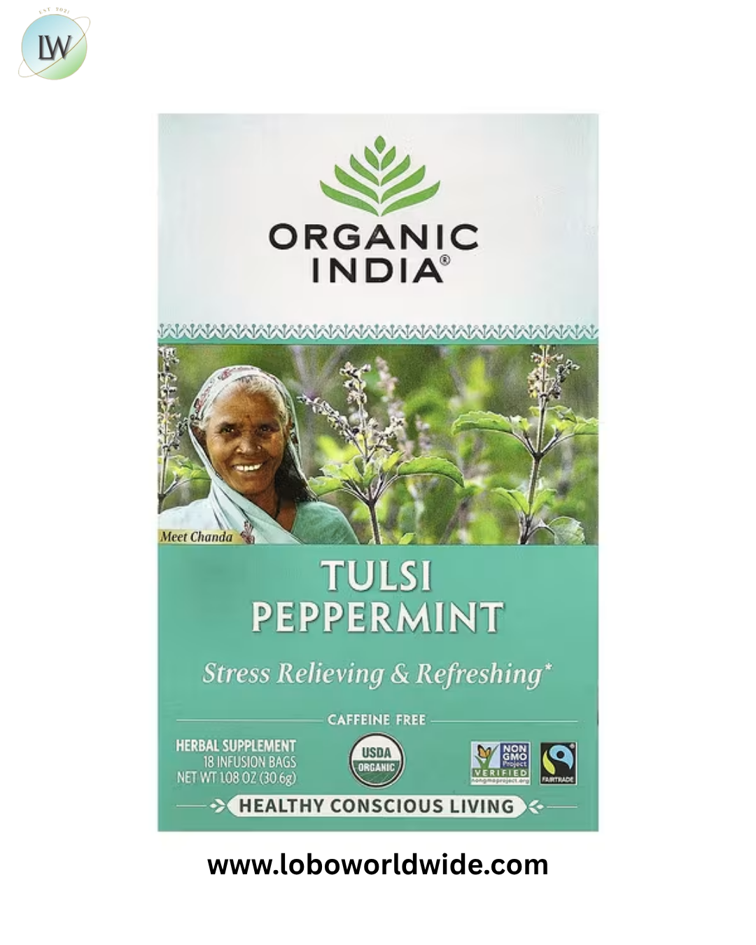 Organic India, Tulsi Tea, Caffeine Free, 18 Infusion Bags, 1.27 oz (36 g)
