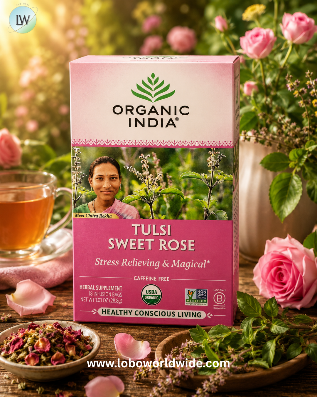 Organic India, Tulsi Tea, Caffeine Free, 18 Infusion Bags, 1.27 oz (36 g)