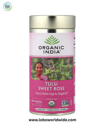 Organic India, Tulsi Sweet Rose Tea, Caffeine Free, 3.5 oz (100 g)
