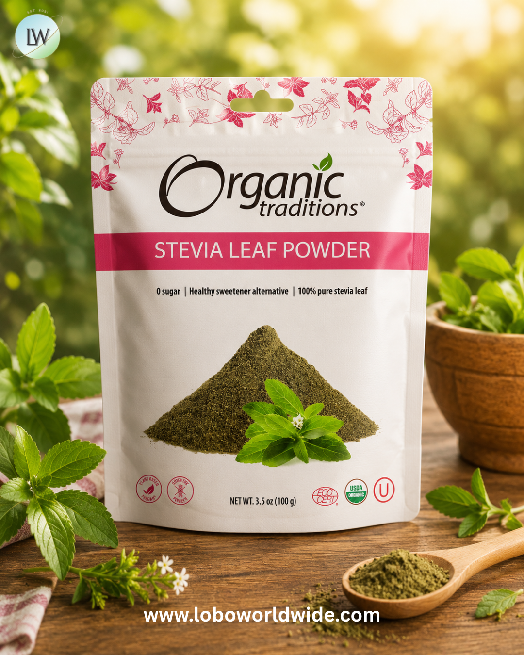 Organic Traditions, Stevia Leaf Powder, 3.5 oz (100 g)
