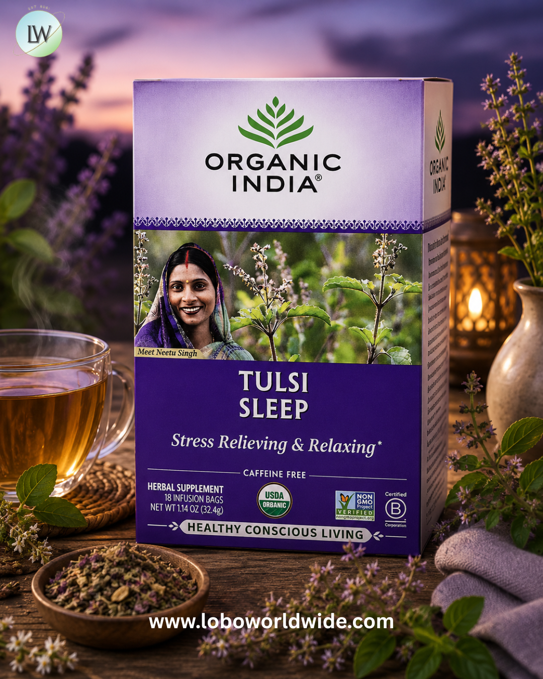 Organic India, Tulsi Tea, Caffeine Free, 18 Infusion Bags, 1.27 oz (36 g)