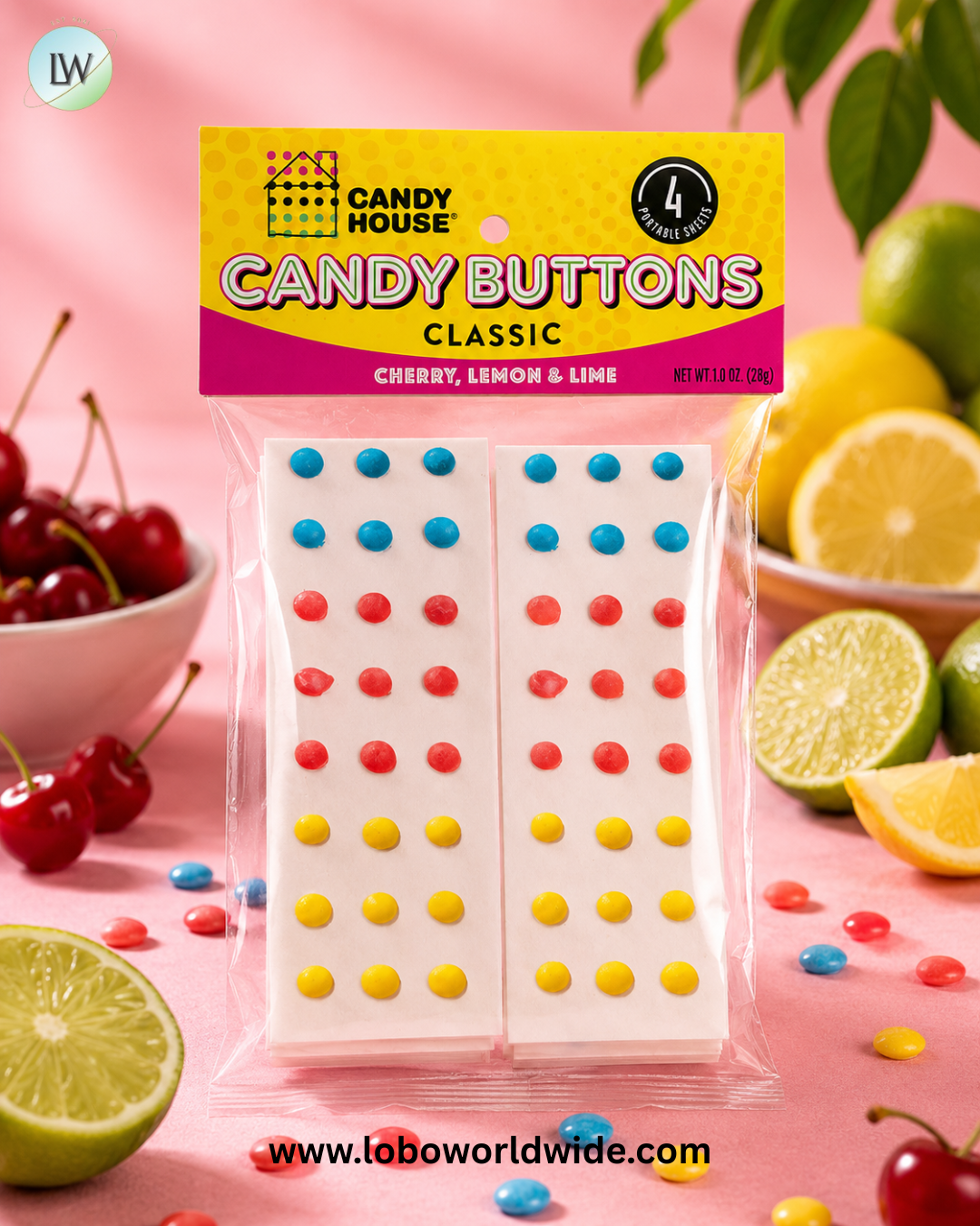 Candy Buttons 1oz Peg Bags - 24ct