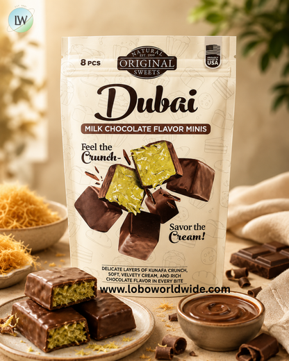 Original Natural Sweets, Dubai Milk Chocolate Minis, 8 Pieces, 6 oz (170 g)