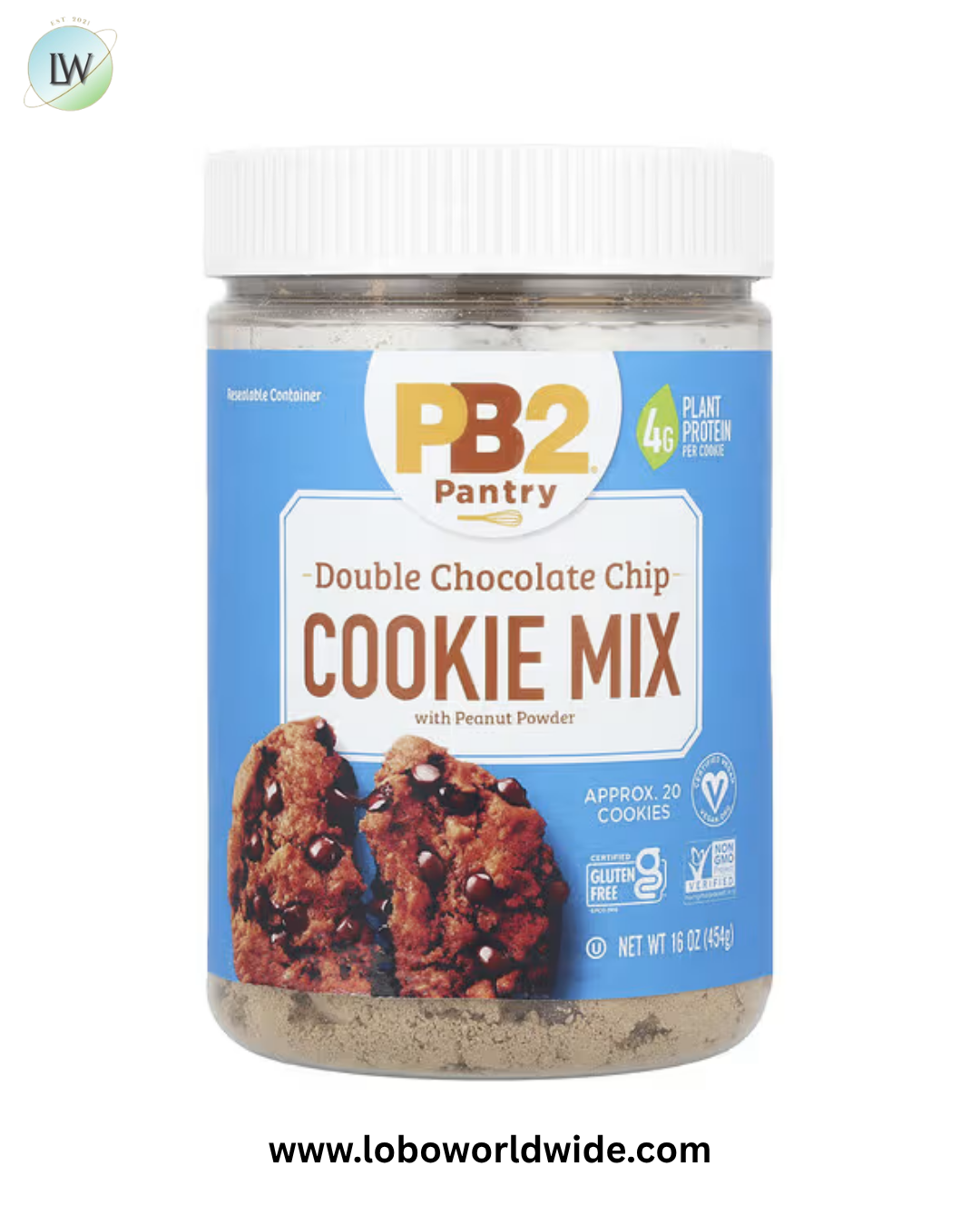 PB2 Foods, Double Chocolate Chip Cookie Mix with Peanut Powder, 16 oz (454 g)