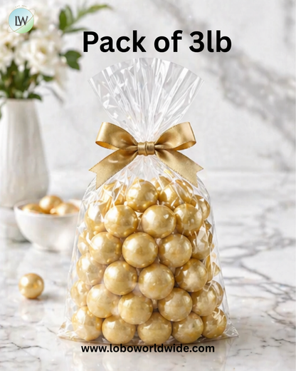Pearl Gold Gumballs 1 Inch