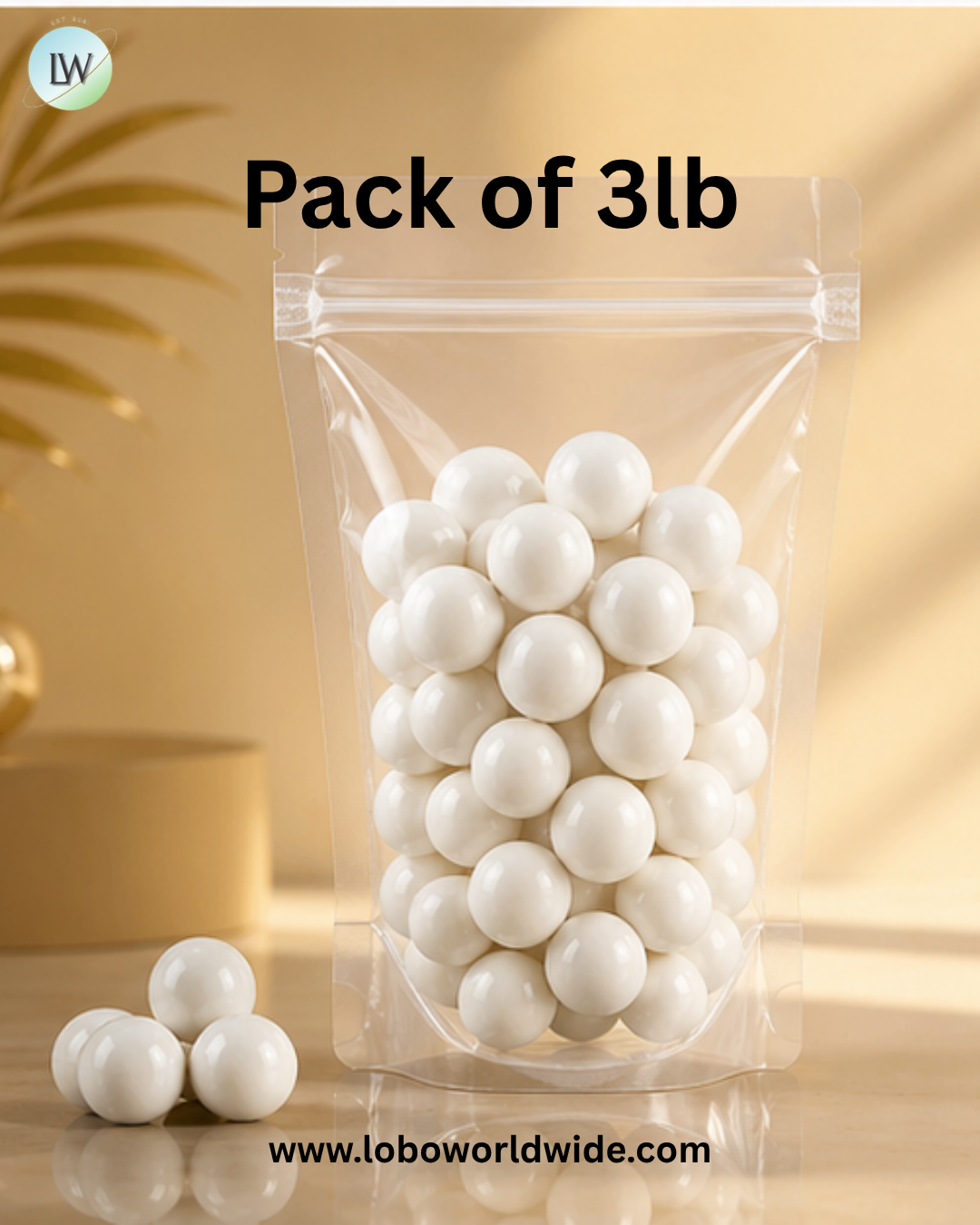 Pearl White Gumballs 1 Inch